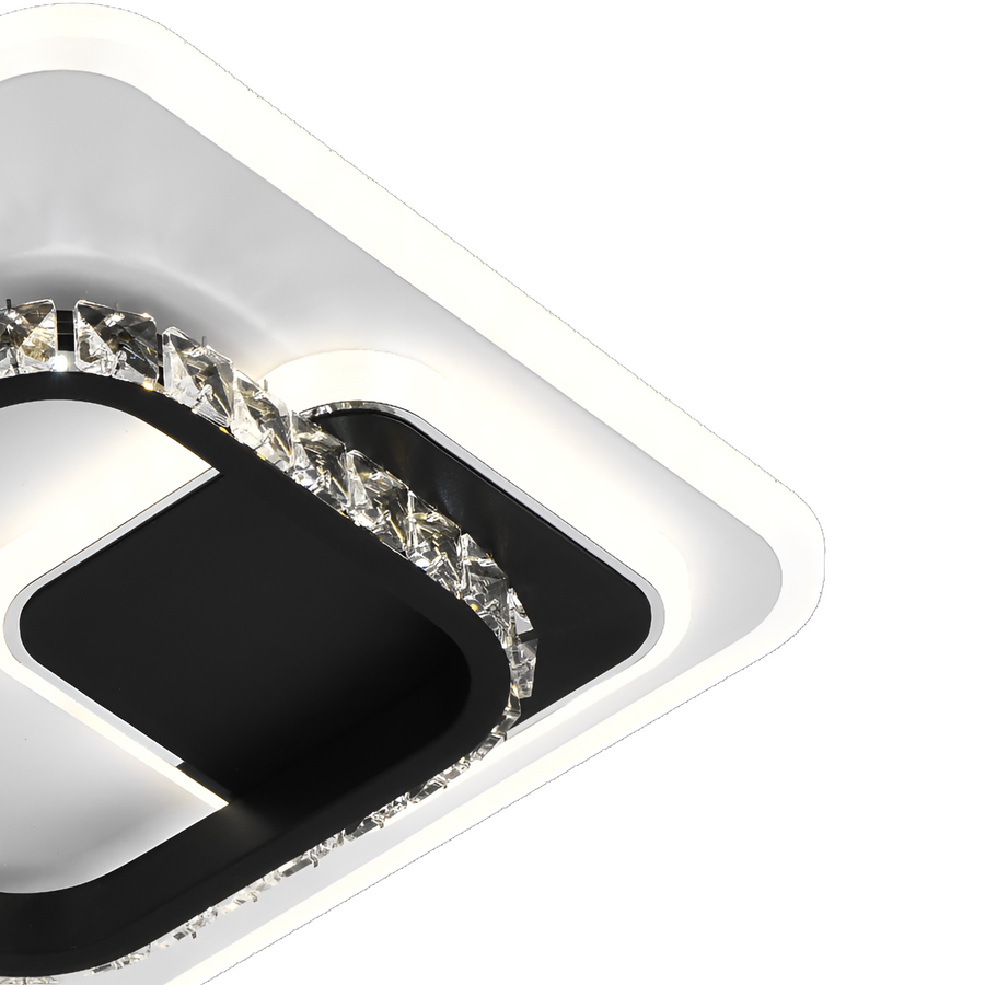 LED -csillár Ariella 40W Crystal, négyzet, hideg/forró/semleges fény, fekete