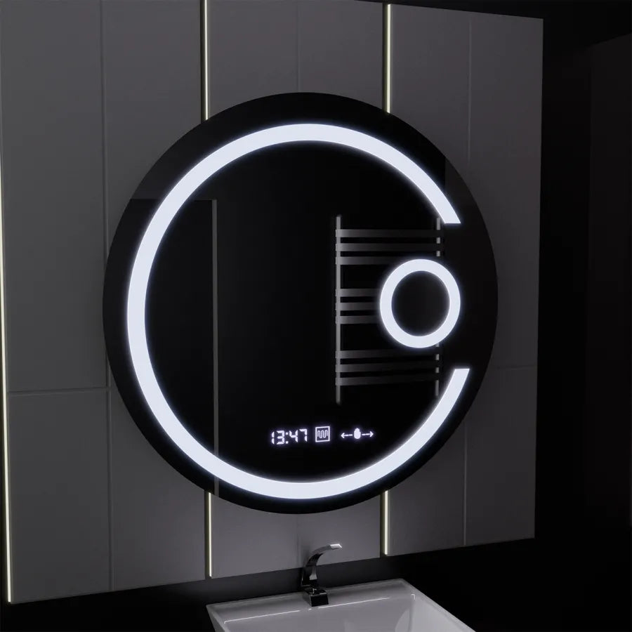 Mirror LED forduló 70 cm -es Visio MotionGlow Marcello Domantic Clock System és kozmetikai hőmérő
