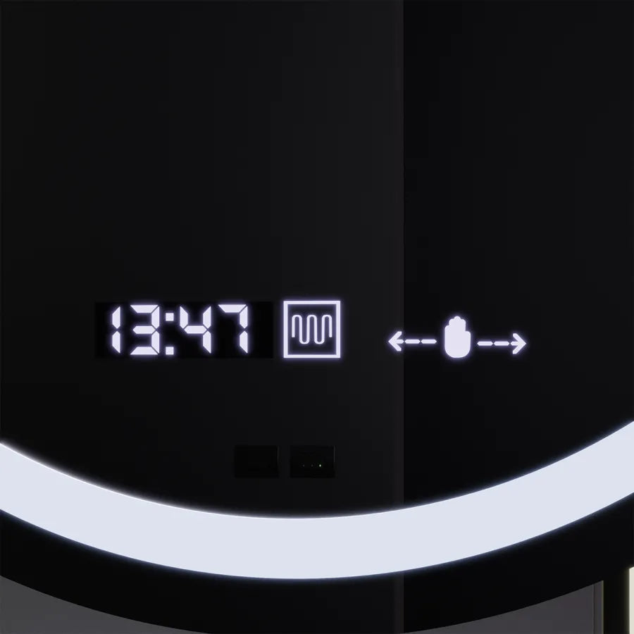 Mirror LED forduló 70 cm -es Visio MotionGlow Marcello Domantic Clock System és kozmetikai hőmérő