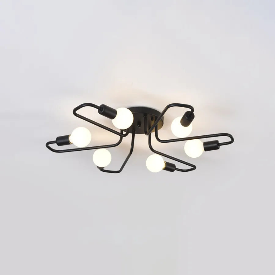 Modernista csillár Hexa 6, 6x E27, Fekete, Modern Design