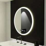 Kerek LED -tükör, 70 cm, Elysee MotionGlow Marcello, leolvasztási rendszer, óra és hőmérő, dimálható