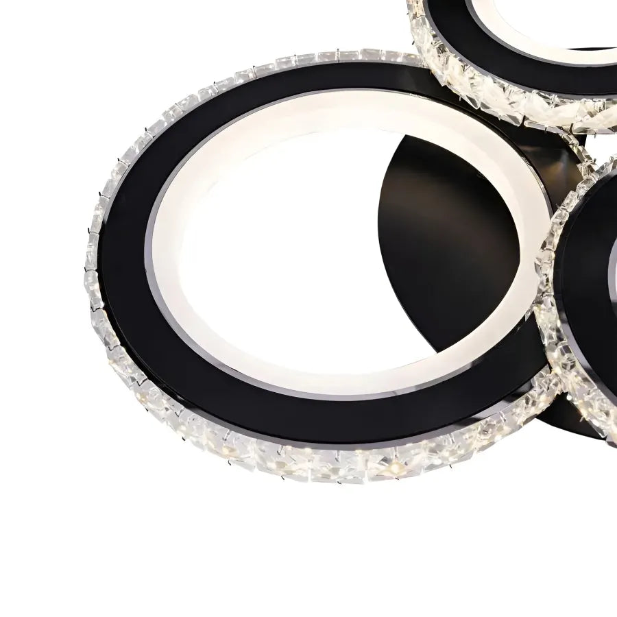 LED -csillár távirányítóval és Crystal Nova RGB 68W, 4 kör, hideg/forró/semleges fény, instabil, fekete