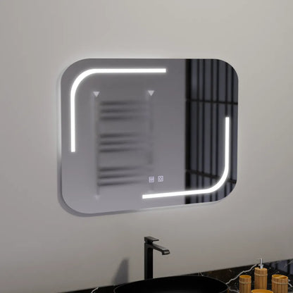 Téglalap alakú LED -tükör, 80x60 cm, retrica érintés, letiltó rendszer