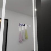 Téglalap alakú LED -tükör, 45x140cm, Giulia érzékelő radar Marcello, leolvasztási rendszer, óra és hőmérő, dimálható, öltözködés couture