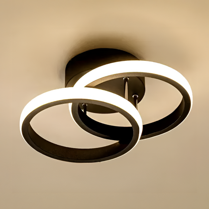 LED csillár VERTEX CIRCULA 22W, 2 kör, fém keret, hideg/meleg/semleges fény, fekete