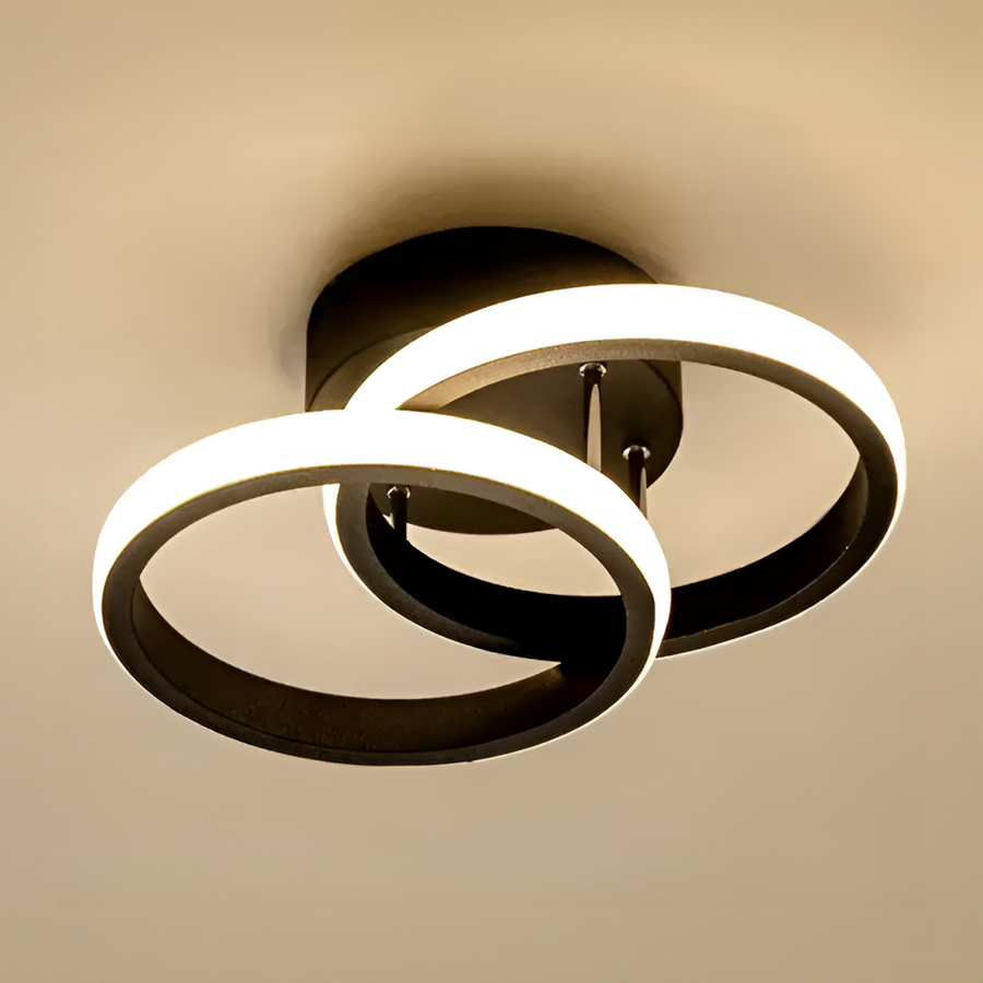 LED csillár VERTEX CIRCULA 22W, 2 kör, fém keret, hideg/meleg/semleges fény, fekete