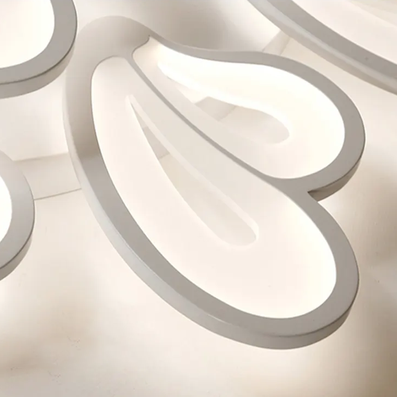 LED -csillár Virág távirányítóval, 60W, 5 szirom, hideg/forró/semleges fény, instabil, fehér