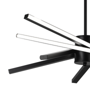 LED csillár távirányítóval LT176/5BK, 69W, 5 elem, hideg/meleg/semleges fény, szabályozható, fekete, állítható magasságú