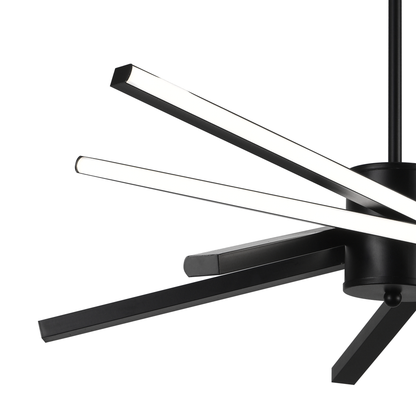 LED csillár távirányítóval LT176/5BK, 69W, 5 elem, hideg/meleg/semleges fény, szabályozható, fekete, állítható magasságú