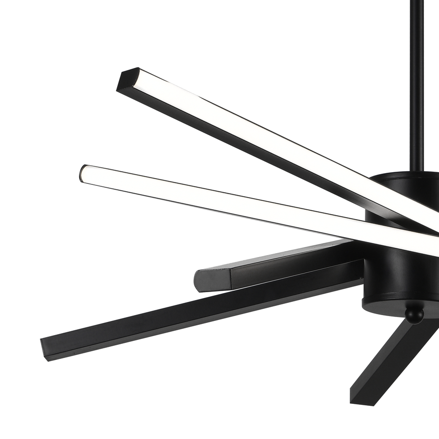 LED csillár távirányítóval LT176/5BK, 69W, 5 elem, hideg/meleg/semleges fény, szabályozható, fekete, állítható magasságú