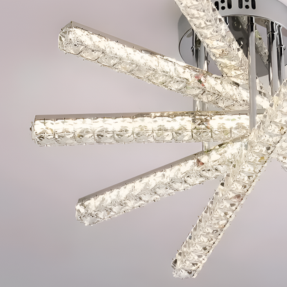 LED -csillár Luella 64W távirányítóval, lineáris, hideg/forró/semleges fény, instabil, ezüst