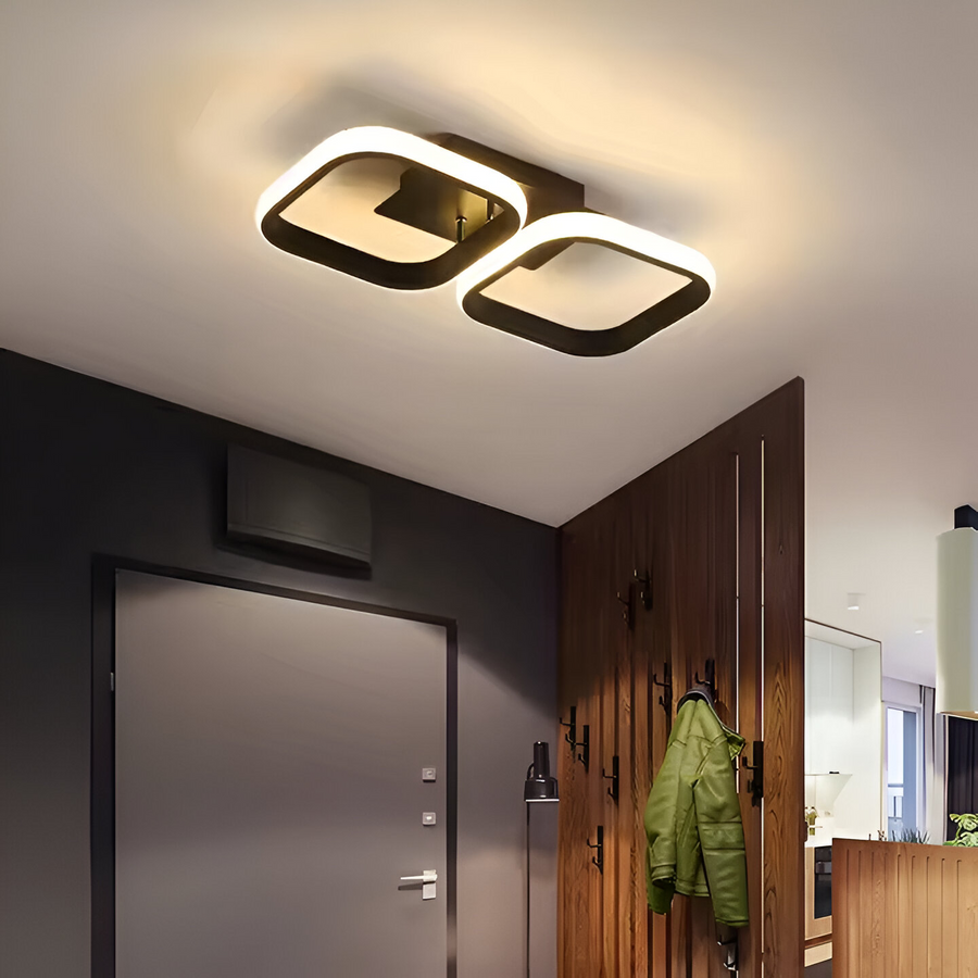 LED LED Vertex 11W, 2 négyzet, lineáris, hideg/forró/semleges fény, fekete