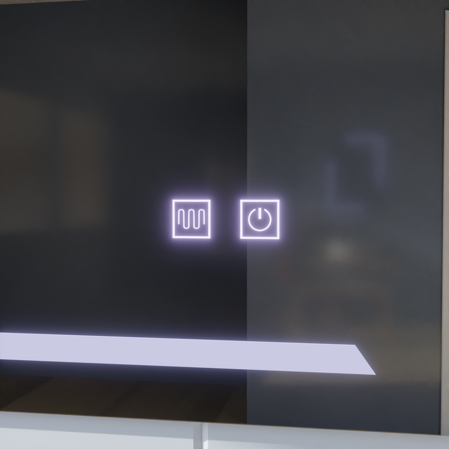 Négyszögletű LED tükör, 60x80cm, ECLISSA Touch, páramentesítő rendszer, szabályozható