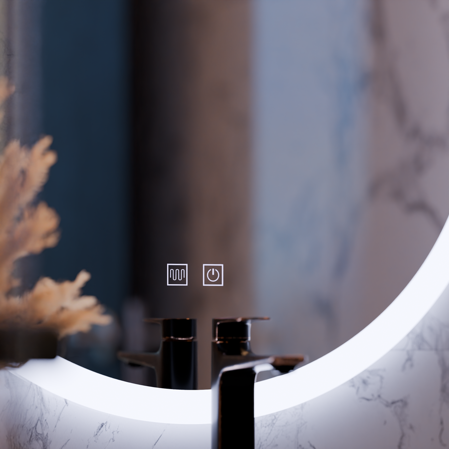 Kerek LED -tükör, 50 cm, érintés Noxia, Disfiguration System