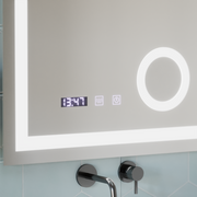 Mirror LED Touch Manfred szennyeződés rendszer, óra és hőmérséklet 60x80 cm kozmetikai nagyítás