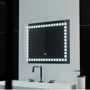 Téglalap alakú LED -tükör, 80x60 cm, gid könnyű alaptés