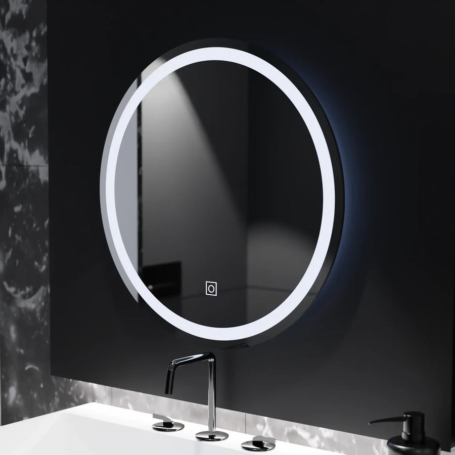 Kerek LED -tükör, 70 cm, alapvető érintés
