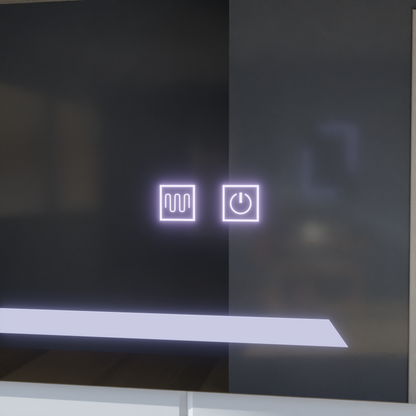 Négyszögletű LED-es tükör, 50x70cm, ECLISSA Touch, páramentesítő rendszer, szabályozható