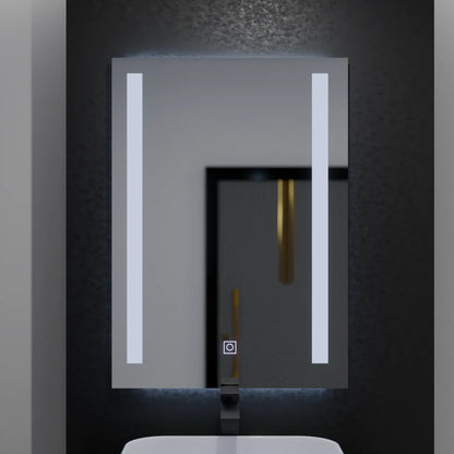 Téglalap alakú LED -tükör, 50x70 cm, kettős könnyű alaptés