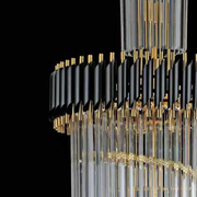 Kristály csillár CC900/600X1800, 26xE14, átmérő 60 cm, magasság 1800 cm, fényes arany és fekete, állítható magasság, elegáns kivitel