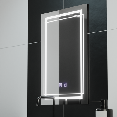 Téglalap alakú LED -tükör, 50x70 cm, Koven Touch, Despantile rendszer, Dimable