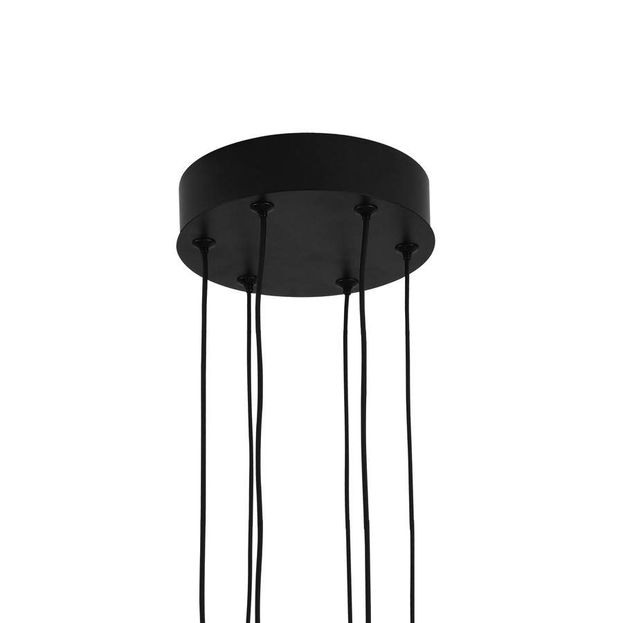 Lustra LED cu telecomanda ,Suspendata 73W, 3 Elemente, lumina Rece/Calda/Neutra, Dimabila, Inaltime Reglabila, Negru
