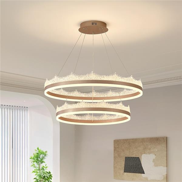 A LED -csillár Flavio 126W távirányítóval, hideg/forró/semleges fény, instabil, állítható magasság, arany felfüggesztése