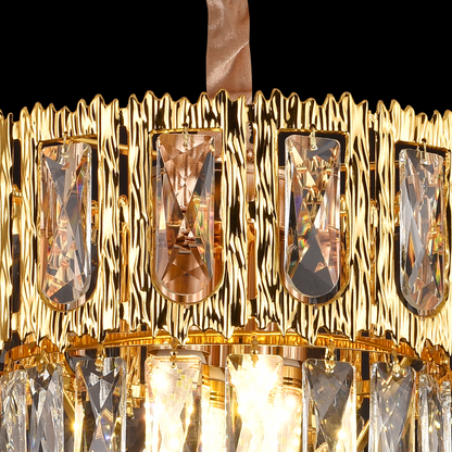 Belvedere Petito 3XE14 Crystal Chandelier, 30 cm átmérőjű, fényes arany, állítható magasság