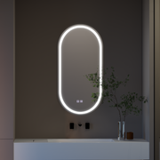 Ovális LED -tükör, 50x100cm, Velara Touch, Szabadságrendszer, Dimable