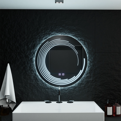 Kerek LED-es tükör, 70 cm-es Lira Verità Touch szabályozható páramentesítő rendszer