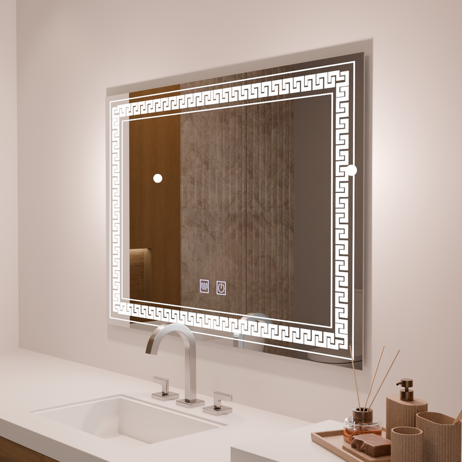LED téglalap alakú LED -tükör 80x60 érintőképességi leolvadó rendszer