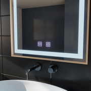 LED Touch Kariri tükör, 60x80 cm, leolvasztási funkció, arany rózsacsiszolt keret