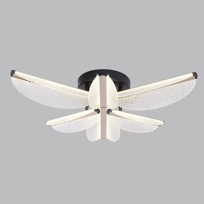 LED -csillár Tullio 35W távirányítóval, 6 szirm, hideg/forró/semleges fény, instabil, fekete