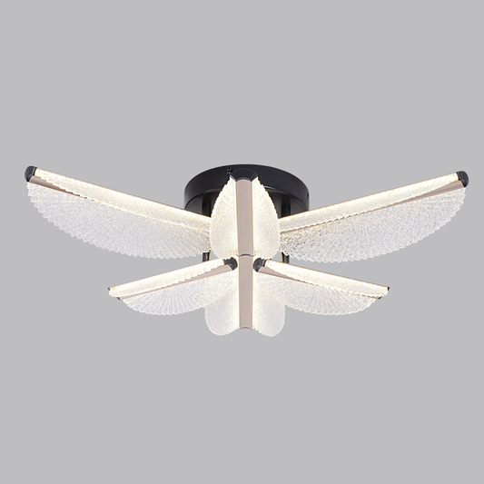 LED csillár távirányítóval TULLIO 68W, 6 szirom, hideg/meleg/semleges fény, szabályozható, fekete