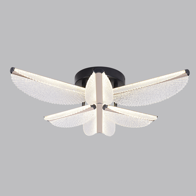 LED csillár távirányítóval TULLIO 68W, 6 szirom, hideg/meleg/semleges fény, szabályozható, fekete