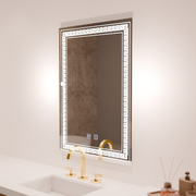 Rentagular LED -tükör, 60x80cm, érintse meg a Vivido -t, leolvasztási rendszer, dimablable