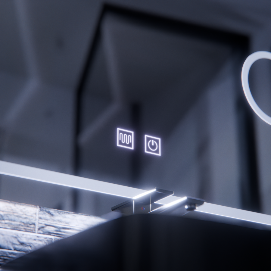 LED tükör E30S/65X45, érintés és páramentesítő funkció, kozmetikai fény, 65x45 cm, hideg fény 6000K