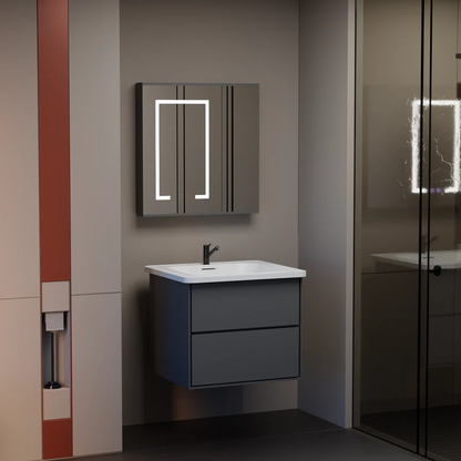 Santorini fürdőszoba bútorkészlet, 60x50 cm, 2 darab, szürke és fehér