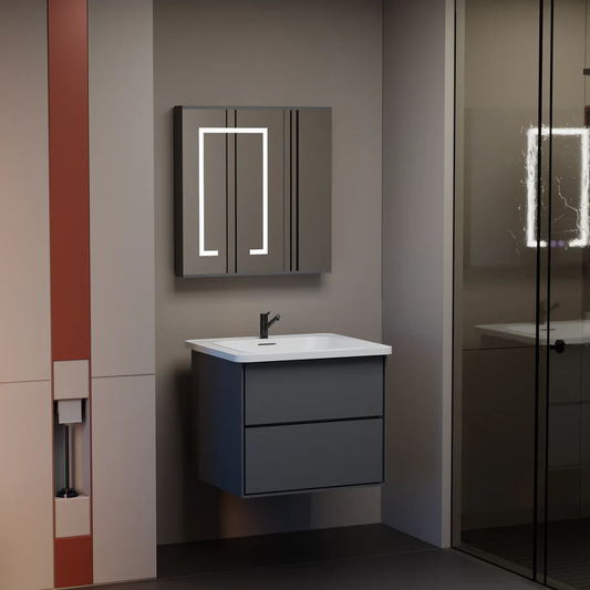 Santorini fürdőszoba bútorkészlet, 60x50 cm, 2 darab, szürke és fehér