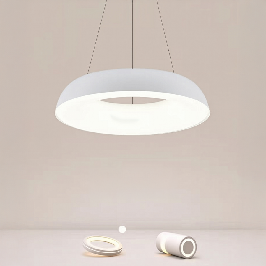 LED -csillár, Chiara távirányítóval, 74W, hideg/forró/semleges fény, instabil, fehér