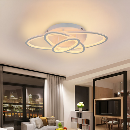 LED csillár távirányítóval TIANA 83W, 3 ellipszis, hideg/meleg/semleges fény, szabályozható, fehér