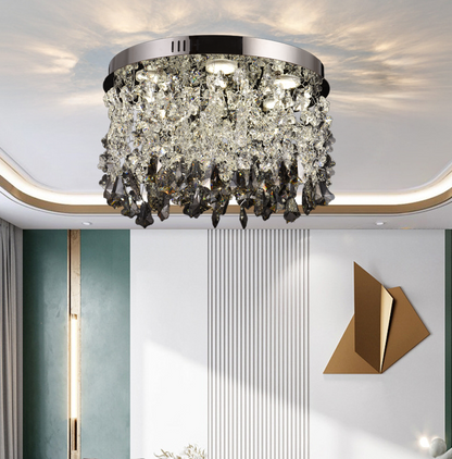 Crystal LED csillár LLC212/550BU kerek, 30W, hideg/meleg/semleges fény, kristályok, fényes króm