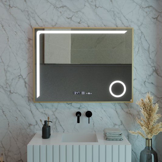 LED tükör érzékelő mozgásglow rosaliia 80x60 cm hideg fény/hideg/neutra dimable rendszer Merométer helyettes hőmérő Marcello Funghhi kollekció