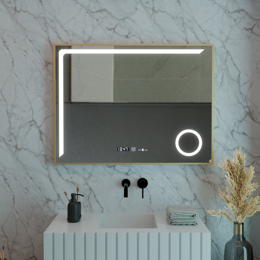 LED tükör érzékelő mozgásglow rosaliia 80x60 cm hideg fény/hideg/neutra dimable rendszer Merométer helyettes hőmérő Marcello Funghhi kollekció