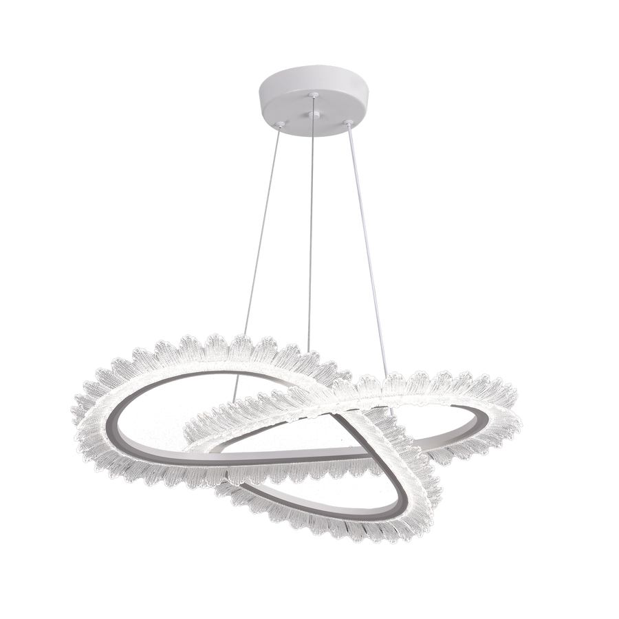 LULUS LED PRISM LUMINIS, CRYSTAL ÉS MÉG, 210W, 4 CIRCLES, DIMILE, állítható magasság, hideg/forró/semleges fény, fényűző világítás