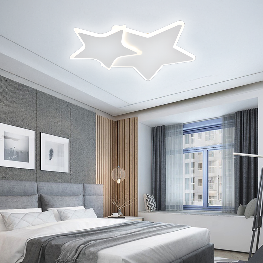 LED -csillár 41W távirányítóval, csillagok, hideg/forró/semleges fény, instabil, fehér
