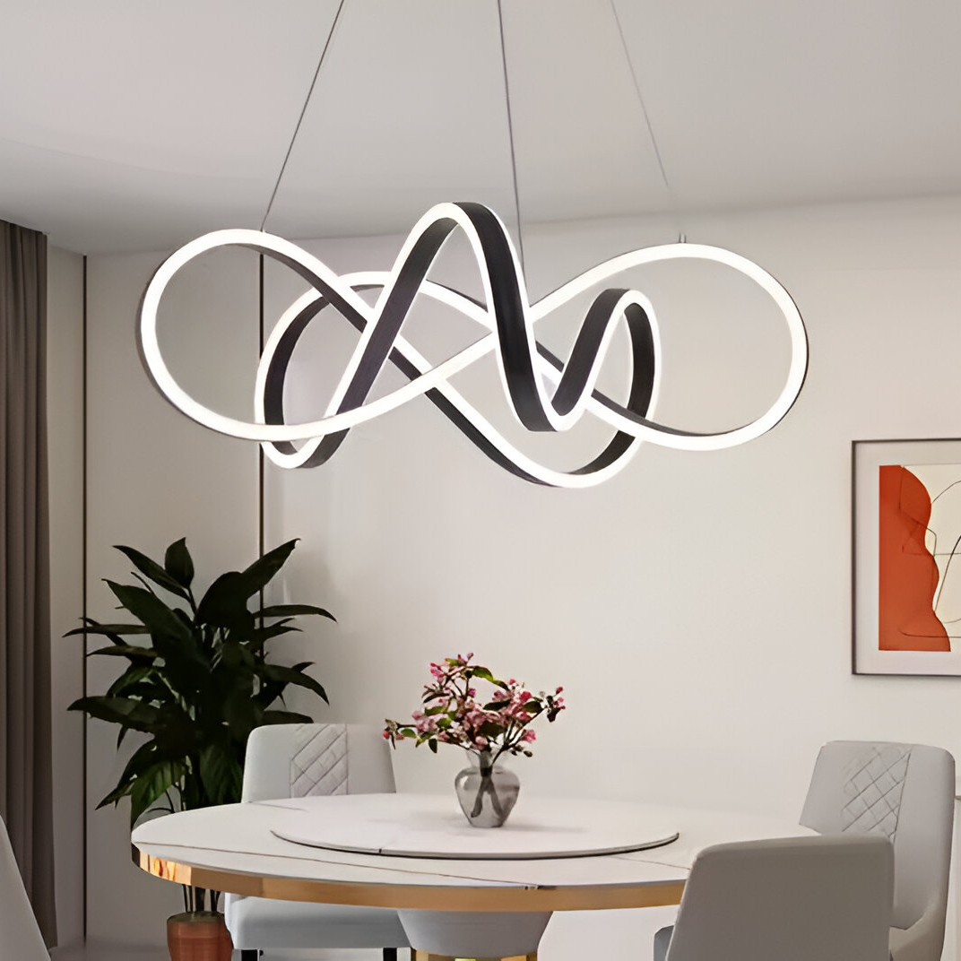 LED -csillár Infinity Halo, 138W távirányító, hideg/forró/semleges fény, instabil, fekete, állítható magasság