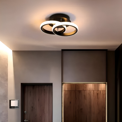 LED csillár VERTEX CIRCULA 22W, 2 kör, fém keret, hideg/meleg/semleges fény, fekete