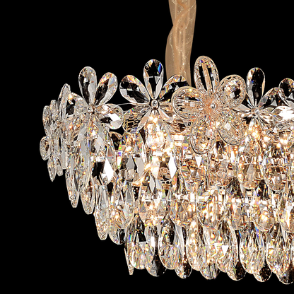 Crystal Chandelier regalis 11x E14, 85 cm átmérőjű, fényes arany, állítható magasság