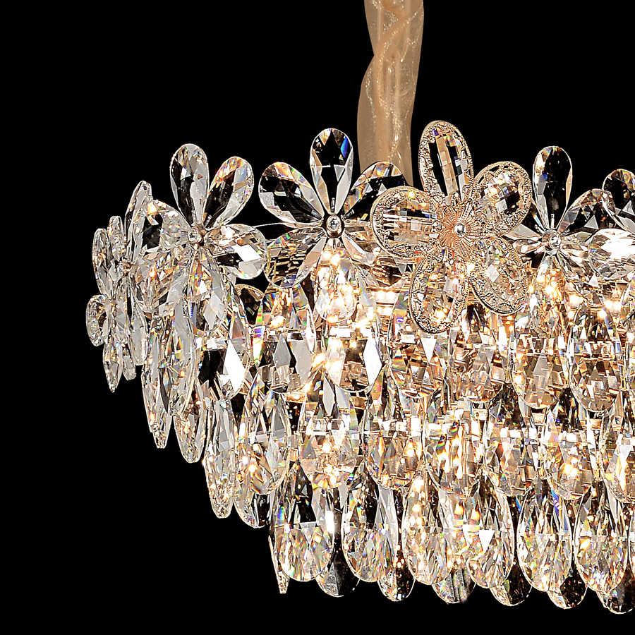 Crystal Chandelier regalis 11x E14, 85 cm átmérőjű, fényes arany, állítható magasság